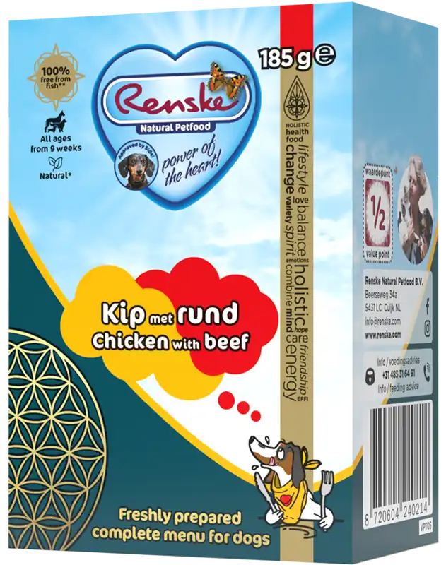 Renske Vers hondenvoer Kip met Rund 185 gr Bestseller