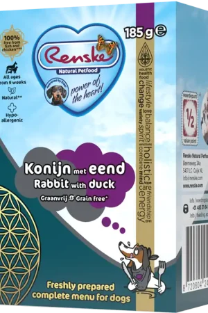 Renske Vers hondenvoer Konijn met Eend Graanvrij 185 gr Korting