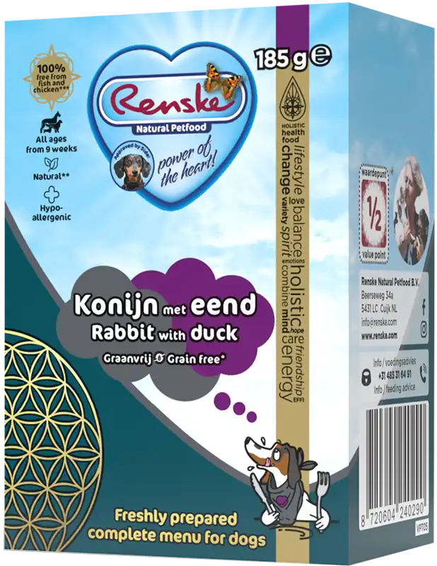 Renske Vers hondenvoer Konijn met Eend Graanvrij 185 gr Korting