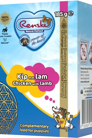 Finale Uitverkoop Renske Vers hondenvoer Puppy Kip met Lam 185 gr