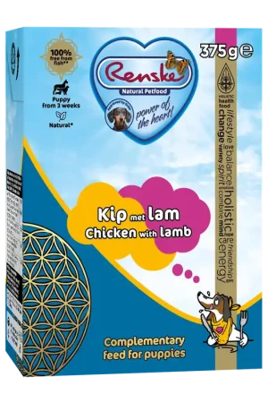 Renske Vers Hondenvoer Puppy Kip met Lam 375 gr Dagaanbieding