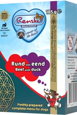 Renske Vers hondenvoer Rund met Eend 185 gr Meest Verkocht