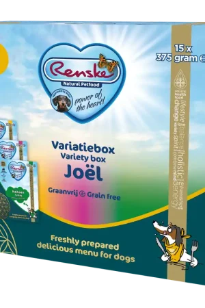 Renske Vers Hondenvoer Variatiebox Joel Graanvrij 15 x 375 gr Uitverkoop