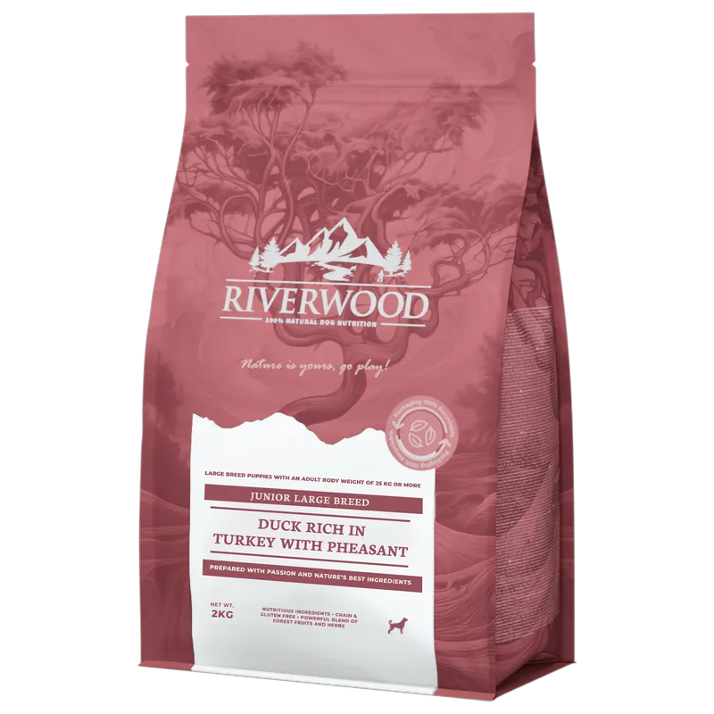 Beperkte Voorraad Riverwood Hondenvoer Junior Large Breed Duck & Turkey 2 kg
