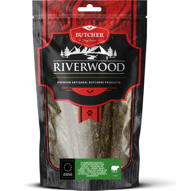 Fabrieksprijs Riverwood Vleesstrips Lam 150 gr