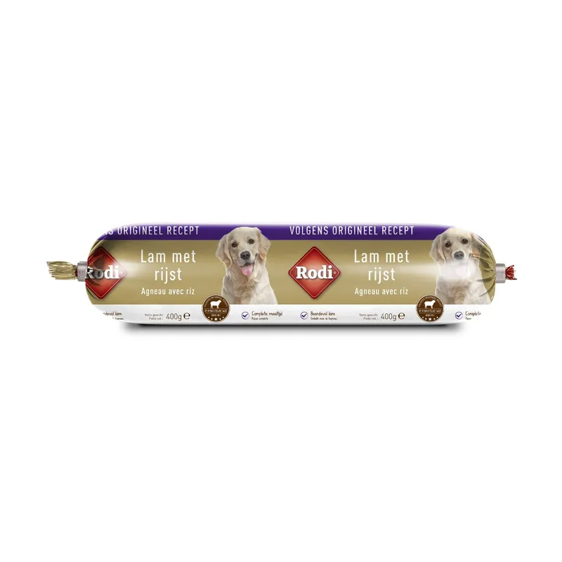 Rodi Hondenvoer Worst Lam & Rijst 400 gr Populair