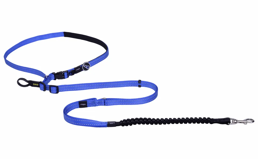 Rogz Hondenlijn Utility Handsfree Blauw Shop Nu