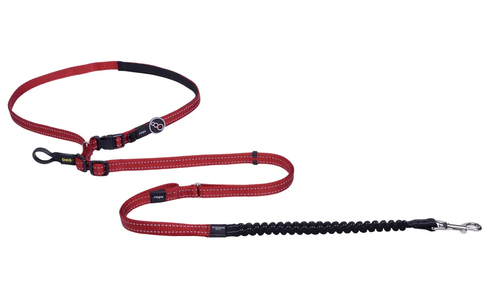 Gratis Retour Rogz Hondenlijn Utility Handsfree Rood