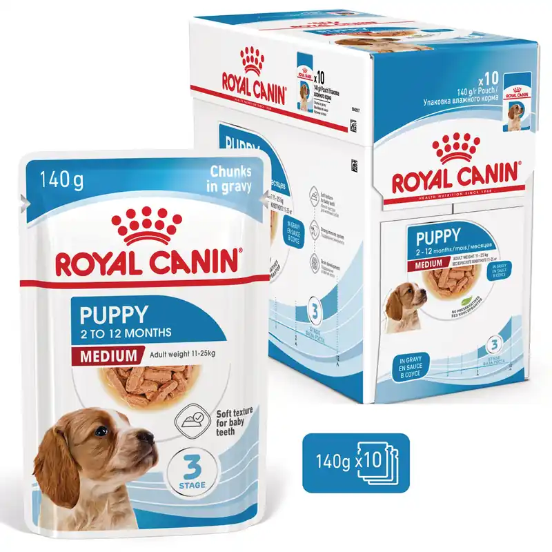 Royal Canin Hondenvoer Medium Puppy 10 x 140 gr Must-Have