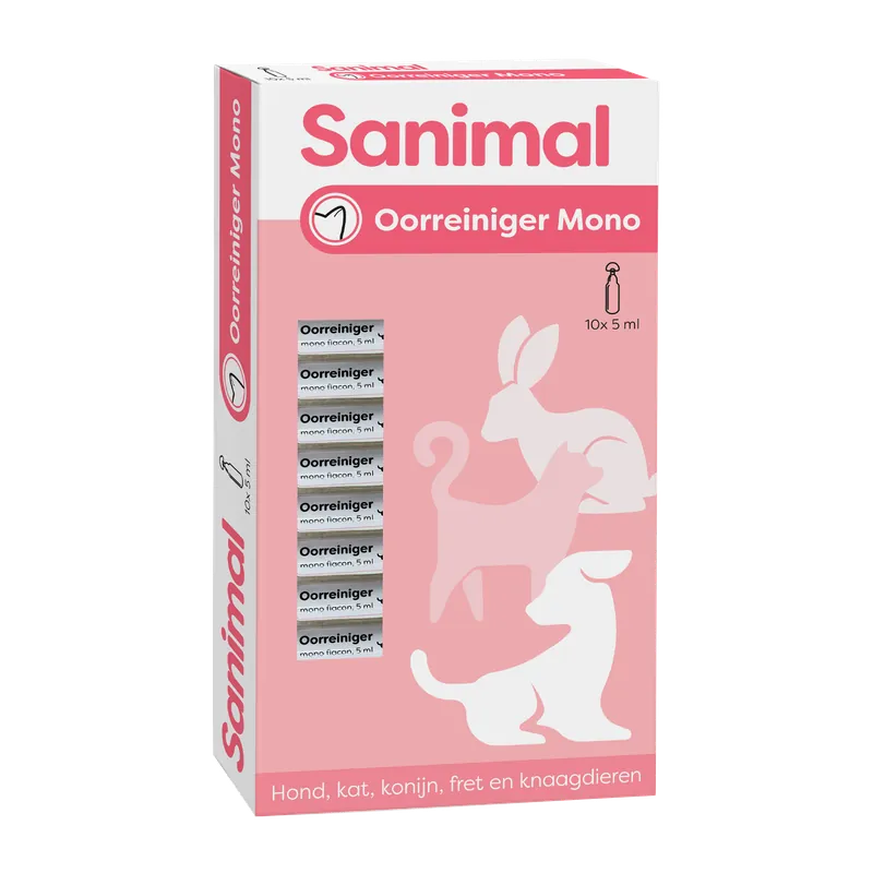 Tijdelijk Beschikbaar Sanimal Oorreiniger Mono 10 x 5 ml