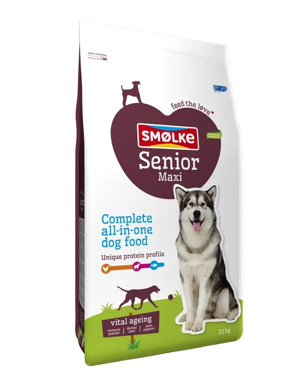 Smølke hondenvoer Senior Maxi 12 kg Nieuw