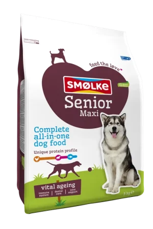 Shop Nu Smølke hondenvoer Senior Maxi 3 kg