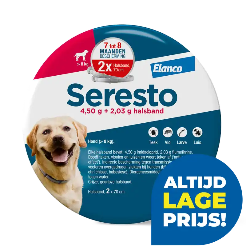 Seresto Band voor grote Honden vanaf 8 kg 2 st Bestseller