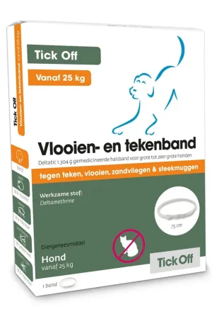 Tick Off Vlooien- en Tekenband vanaf 25 kg 75 cm Laatste Versie