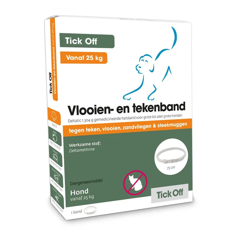 Tick Off Vlooien- en Tekenband vanaf 25 kg 75 cm Laatste Versie