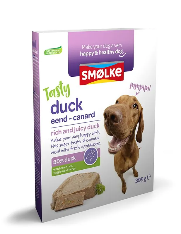 Merkproduct Smølke hondenvoer Vers Gestoomd Eend 395 gr