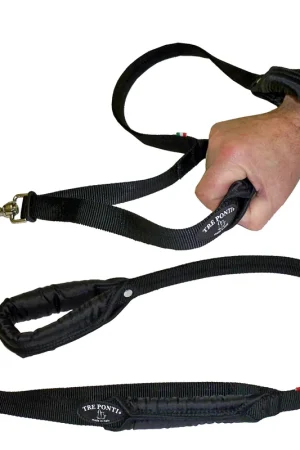 Finale Uitverkoop Tre Ponti Hondenlijn Primo Power Double Handled Zwart 100 cm