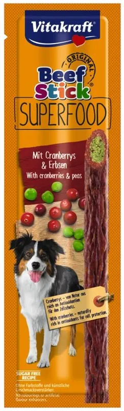 Vitakraft Beef Stick Superfood Erwt/Cranberry 25 gr Koop Vandaag