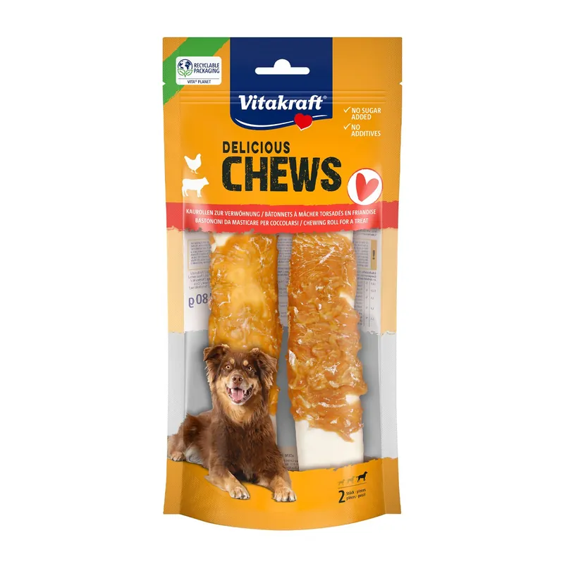 Bestel Nu Vitakraft DeliCHEWS Kauwrollen met Kip XL 2 st
