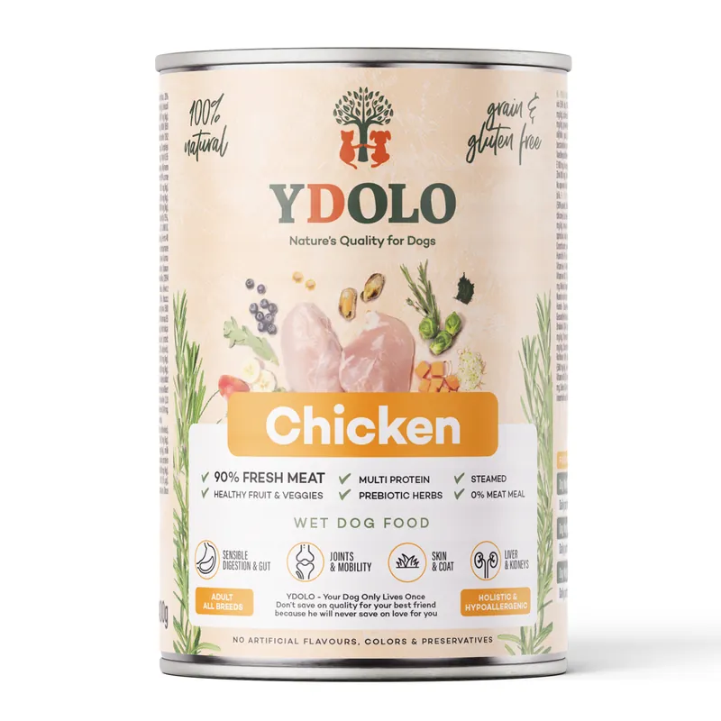 Gratis Retour YDOLO Hondenvoer Healthy & Pure Chicken 400 gr