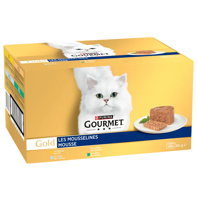 Weekendaanbieding Gourmet Gold Kip, Tonijn, Kalkoen & Konijn 48 x 85 gr