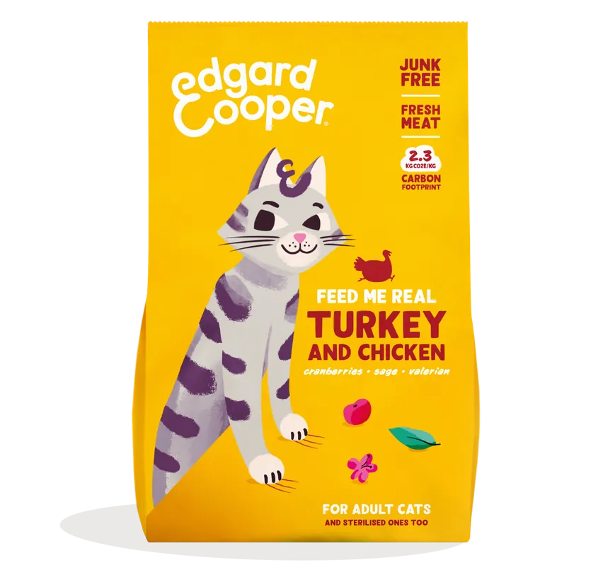 Edgard & Cooper kattenvoer Adult Kalkoen en Kip 325 gr Snelle Levering