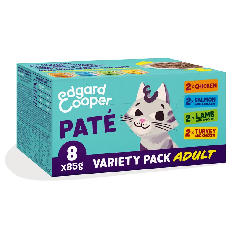 Direct Verzonden Edgard & Cooper kattenvoer Adult Multipack Paté 8 x 85 gr