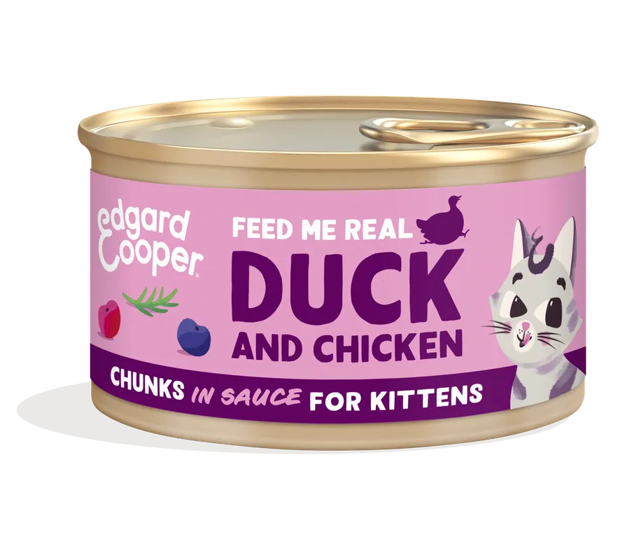 Edgard & Cooper kattenvoer Kitten Eend & Kip Chunks 85 gr Koop Online