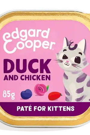 Alleen Vandaag Edgard & Cooper kattenvoer Kitten Eend & Kip Paté 85 gr