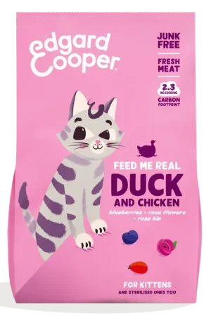 Tijdelijk Beschikbaar Edgard & Cooper kattenvoer Kitten Eend en Kip 325 gr