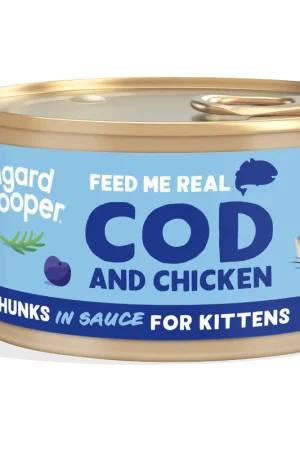 Beperkt Aanbod Edgard & Cooper kattenvoer Kitten Kabeljauw & Kip Chunks 85 gr