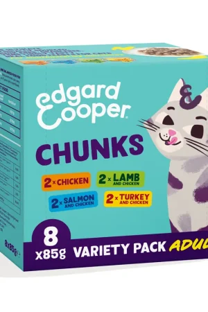 Nu Kopen Edgard & Cooper kattenvoer Multipack Chunks 8 x 85 gr