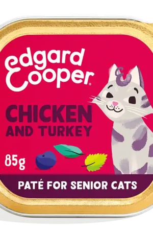 Edgard & Cooper kattenvoer Senior Kip & Kalkoen Paté 85 gr Bestel Nu