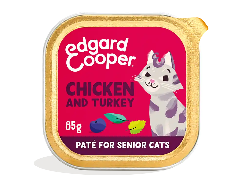 Edgard & Cooper kattenvoer Senior Kip & Kalkoen Paté 85 gr Bestel Nu