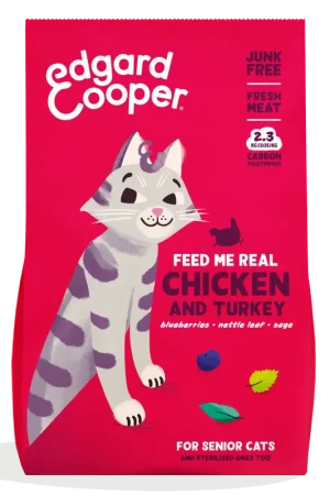 Edgard & Cooper kattenvoer Senior Kip en Kalkoen 2 kg Premium