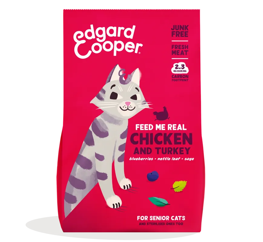 Edgard & Cooper kattenvoer Senior Kip en Kalkoen 2 kg Premium