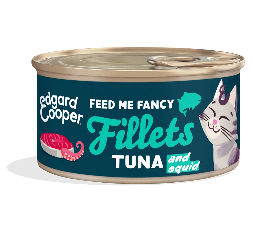 Edgard & Cooper kattenvoer Tonijn en Inktvis Filets 70 gr Actieprijs