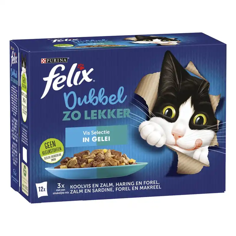 Beperkte Voorraad Felix Dubbel Zo Lekker Vis Selectie in gelei 12 x 85 gr