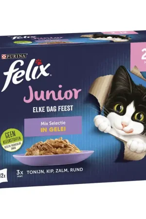 Express Levering Felix Elke Dag Feest Mix Selectie in gelei Junior 12 x 85 gr