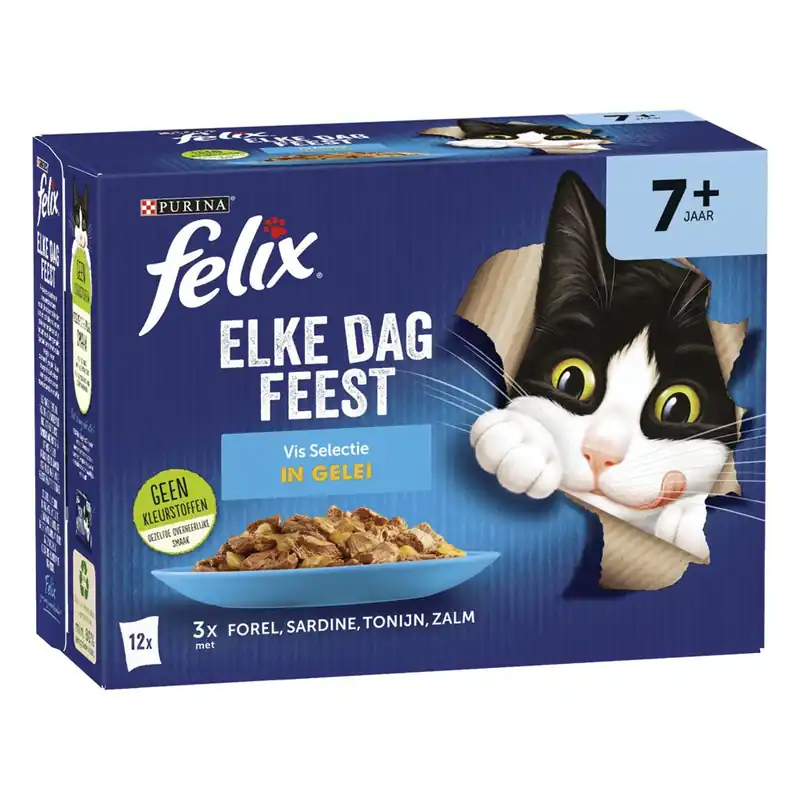 Felix Elke Dag Feest Vis Selectie in gelei 7+ 12 x 85 gr Rechtstreeks Van De Fabrikant
