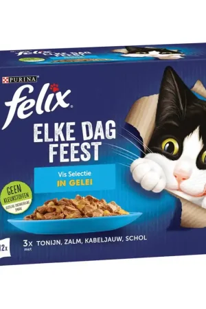 Felix Elke Dag Feest Vis Selectie in gelei 12 x 85 gr Gereduceerde Prijs
