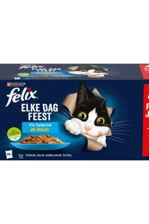 Felix Elke Dag Feest Vis Selectie in Gelei 44 x 85 gr Uitverkoop