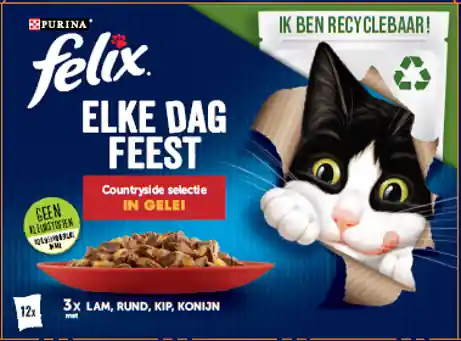 Hete Deal Felix Kattenvoer Elke Dag Feest Countryside Selectie 12 x 85 gr