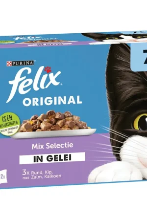 Felix Original Mix Selectie in gelei 7+ 12 x 85 gr Flitsaanbieding