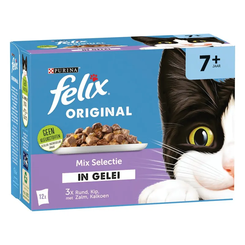 Felix Original Mix Selectie in gelei 7+ 12 x 85 gr Flitsaanbieding