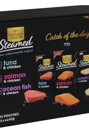 Flitsaanbieding Natural Health Kattenvoer Steamed Fish 12 x 85 gr