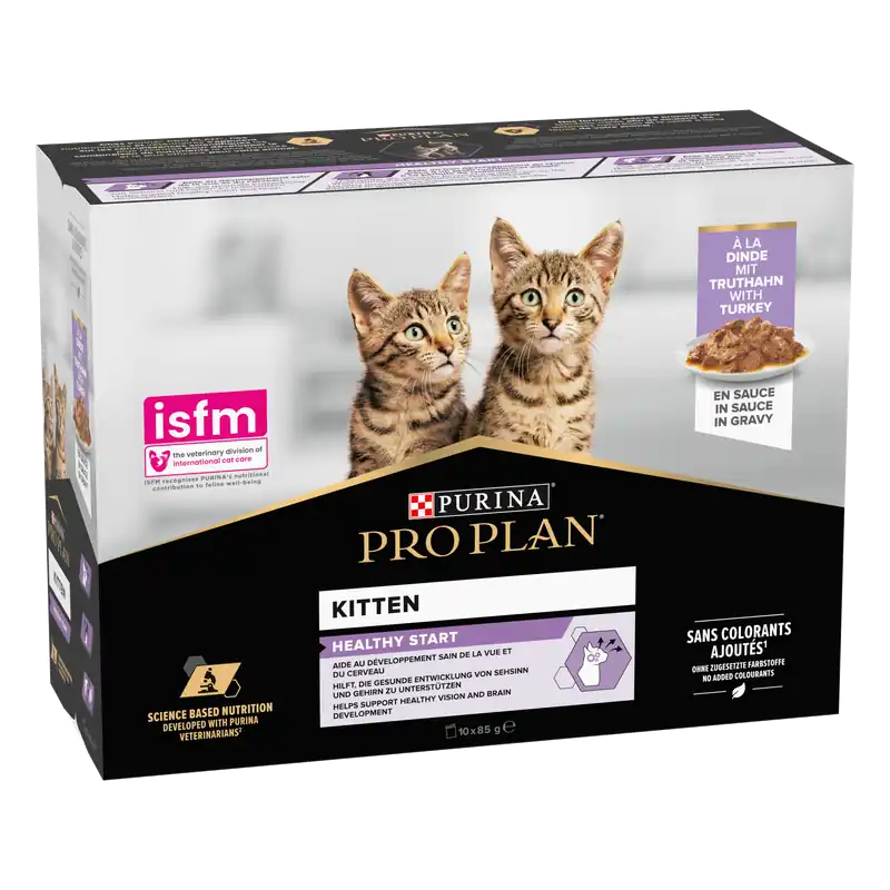 Hete Deal Pro Plan kattenvoer Junior Nutrisavour Kalkoen 10 x 85 gr