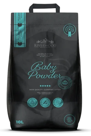 Aanbieding Riverwood Kattenbakvulling Tofu Baby Powder 10 ltr