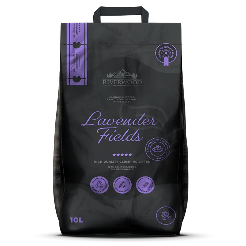 Premium Riverwood Kattenbakvulling Tofu Lavender Fields 10 ltr