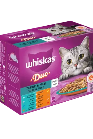 Merkproduct Whiskas Kattenvoer Adult Surf & Turf in Gelei 12 x 85 gr